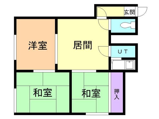 サンハイツかどや(3DK/3階)の間取り写真