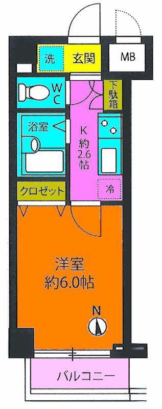 レジデンス常盤台(1K/3階)の間取り写真