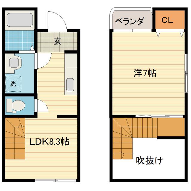 ステンドハウスA棟(1LDK/1階)の間取り写真