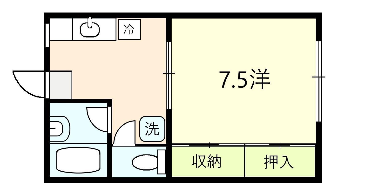 ハイツ立石(1K/1階)の間取り写真