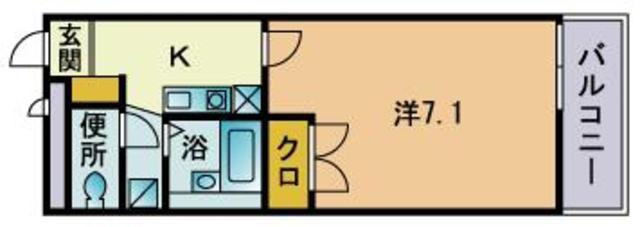 プレジールHAYASHIDA(1K/2階)の間取り写真