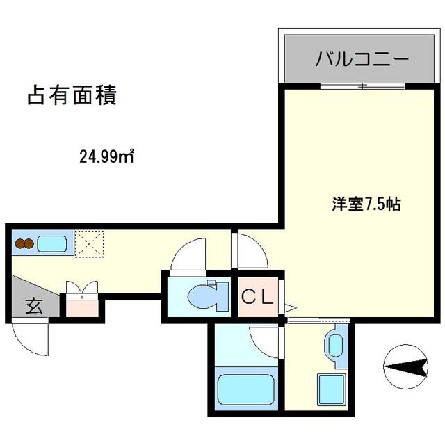 LARGO仁王門(1K/5階)の間取り写真