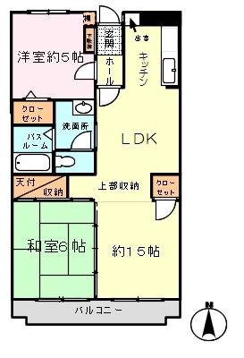 ルミエールコマチ(2LDK/3階)の間取り写真