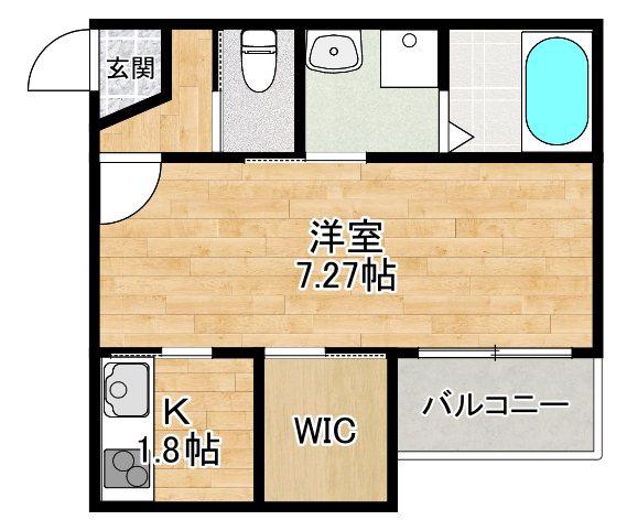 PEACHIII(1K/2階)の間取り写真
