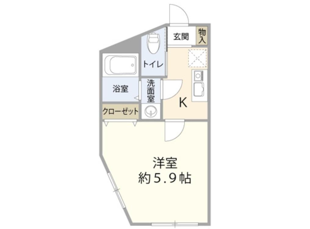 ソリッド堀切菖蒲園 弐番館(1K/2階)の間取り写真