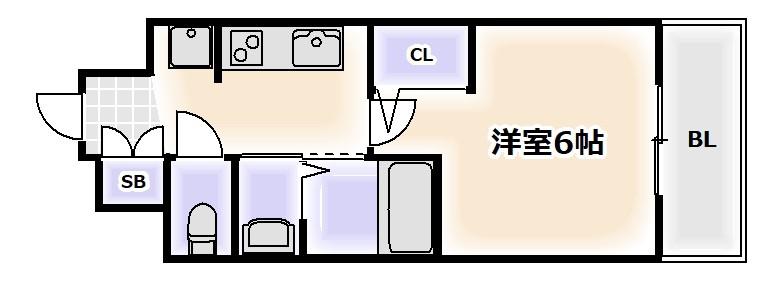 エステムコート難波ウエスト-SIDEIXレデント(1K/11階)の間取り写真