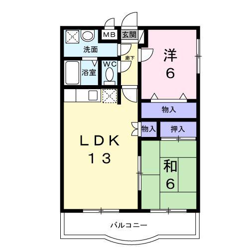 石丸マンション(2LDK/1階)の間取り写真