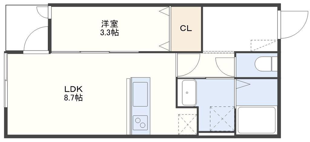 ESTELA久原(1LDK/1階)の間取り写真