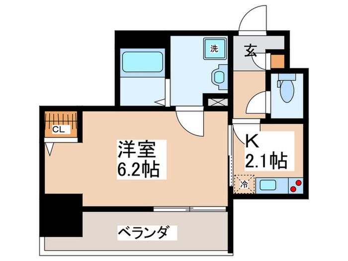 L・FLORE CENTER STAGE(1K/2階)の間取り写真