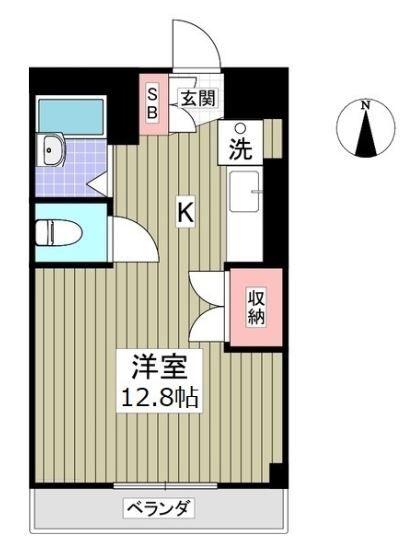 フェリオ毛呂山(ワンルーム/5階)の間取り写真