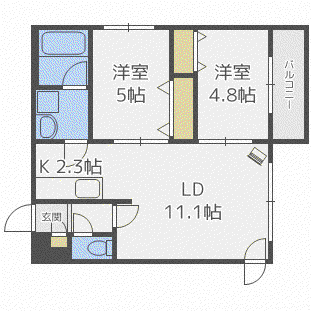 SR177(2LDK/4階)の間取り写真