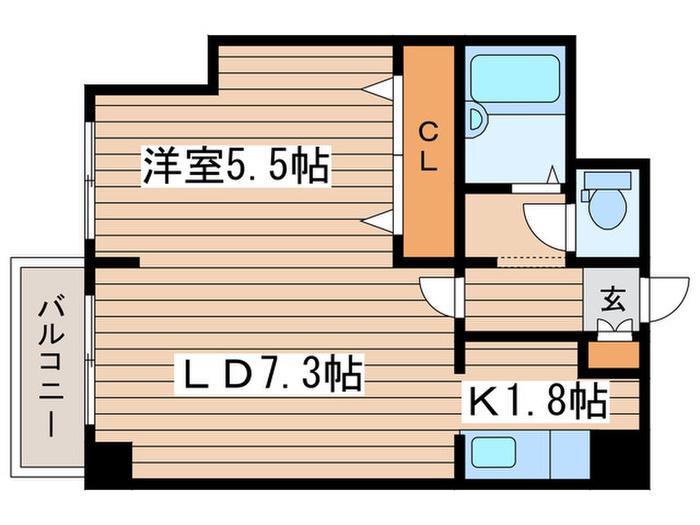 ハウスオブリザ平岸参番館(1LDK/3階)の間取り写真