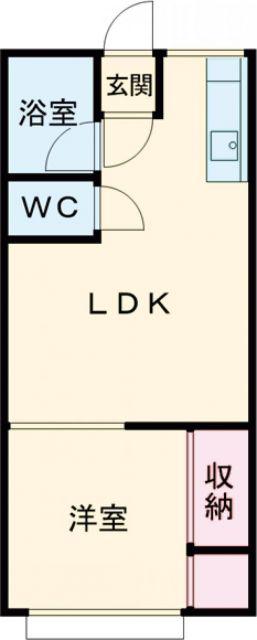 エクセル303(1LDK/2階)の間取り写真