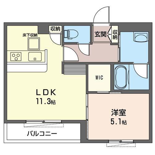 フェリーチェクレスト(1LDK/1階)の間取り写真