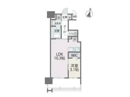 RJRプレシア百年橋(1LDK/14階)の間取り写真