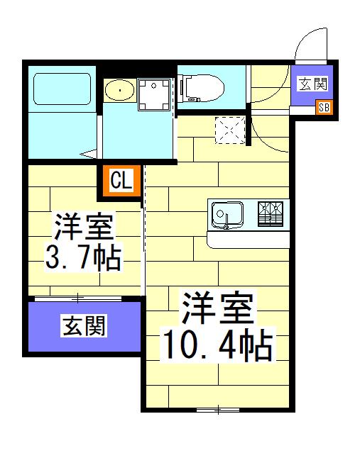 CRASTINE今福南2丁目(1LDK/2階)の間取り写真