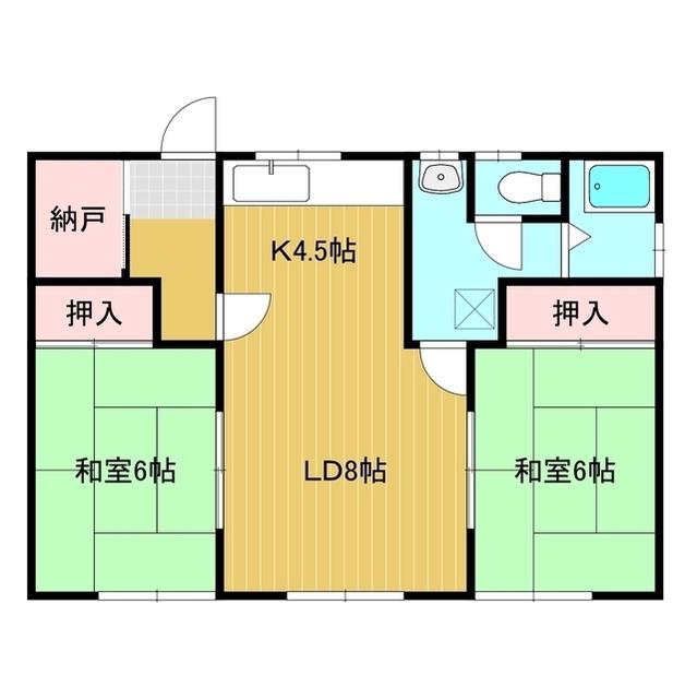 松谷ハイツ(2LDK/1階)の間取り写真