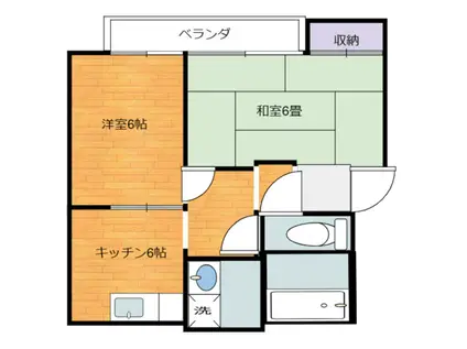 ファインコート(2DK/2階)の間取り写真