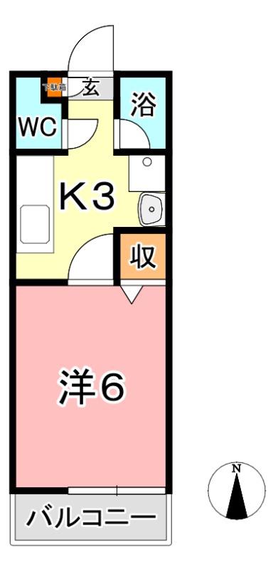 サンリットせのお(1K/1階)の間取り写真
