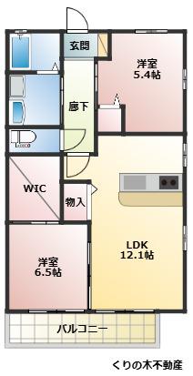 RAMBOW南日吉(2LDK/1階)の間取り写真