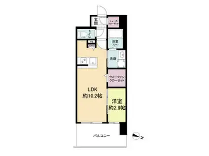 リヴェント難波サウス(1LDK/11階)の間取り写真