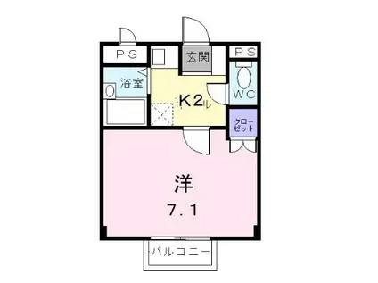 オーキッドテラス平井(1K/1階)の間取り写真