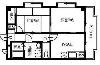 グレイスランド(2DK/2階)の間取り写真