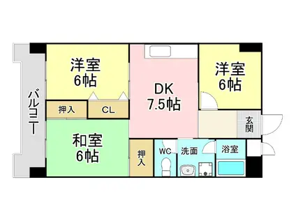 アネシス守恒(3DK/1階)の間取り写真