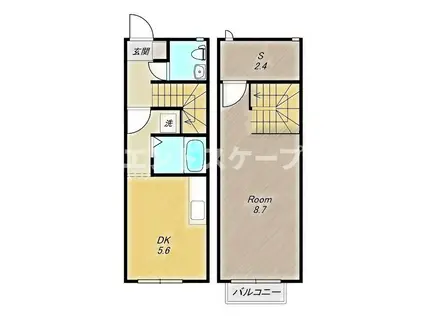 シャテロ(1DK/1階)の間取り写真