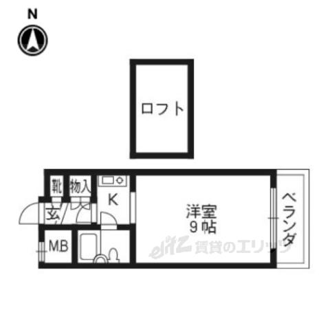 グランドハイツ津田(1K/3階)の間取り写真