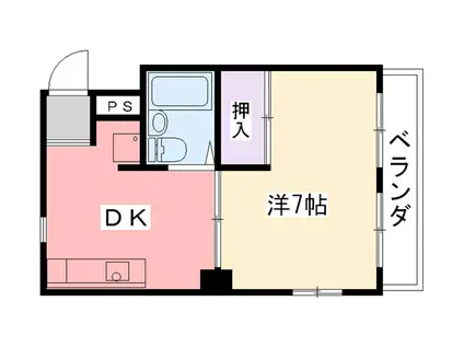 ピッコロフィオレ(1DK/2階)の間取り写真