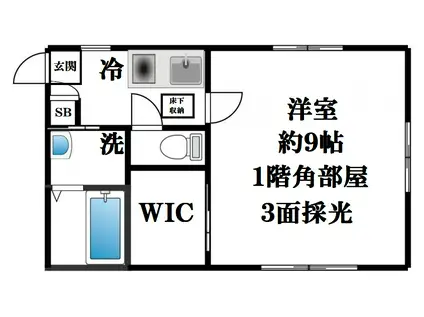 メゾンT・K(1K/1階)の間取り写真