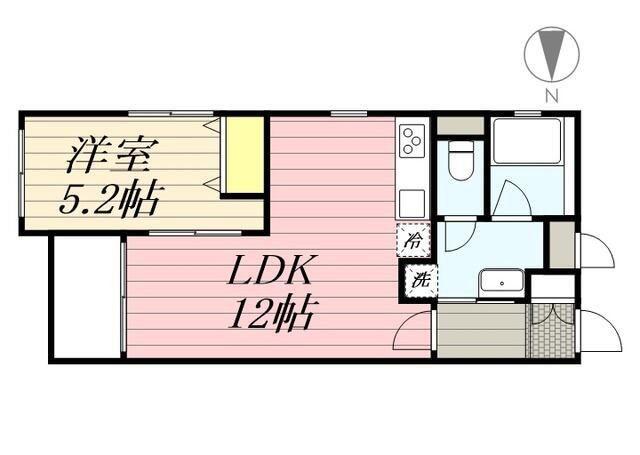 アラート祐天寺(1LDK/1階)の間取り写真