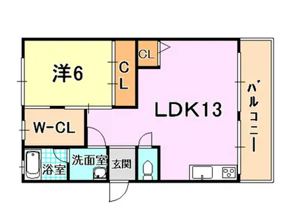 エード白川(1LDK/2階)の間取り写真