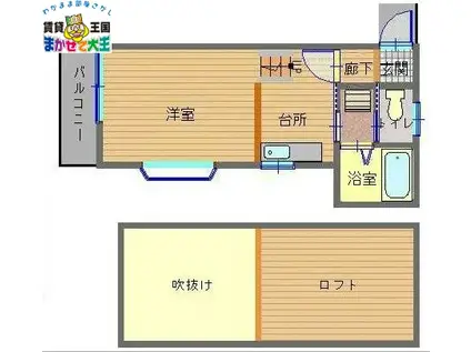 フォレストケープ住吉(1K/1階)の間取り写真