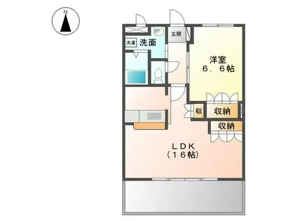 高尾コーポ那賀(1LDK/1階)の間取り写真