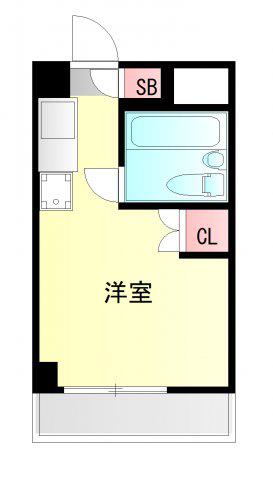 サニーパレス神陵台(ワンルーム/4階)の間取り写真