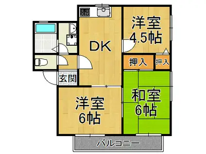 シェトア南(3DK/1階)の間取り写真