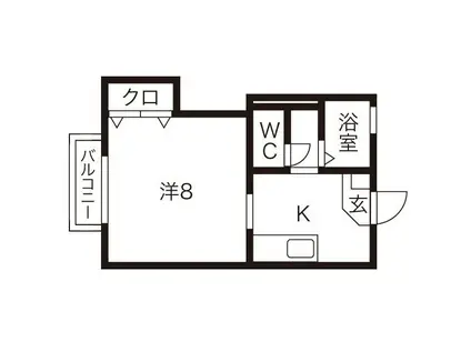 ベルフラワーN(1K/1階)の間取り写真