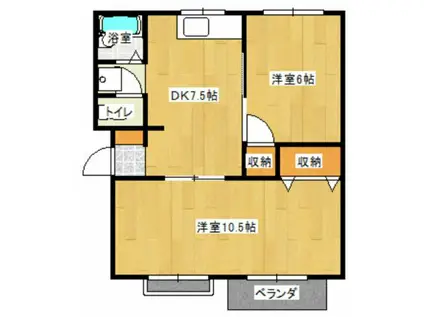 アテネイハイツ(2DK/2階)の間取り写真