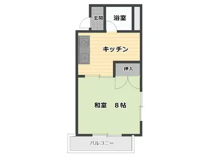 コーポ樹(1DK/1階)の間取り写真