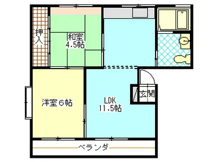 エステートマツモト(2LDK/2階)の間取り写真