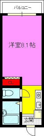 コスモピア(ワンルーム/1階)の間取り写真