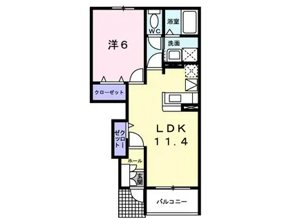 メゾンジェルメII(1LDK/1階)の間取り写真