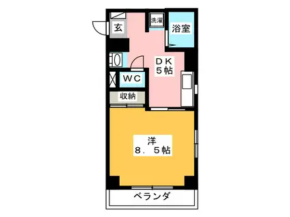 アベニュー山下(1K/4階)の間取り写真