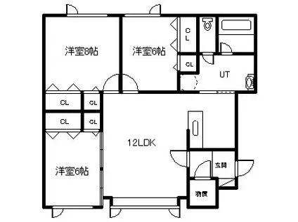 ポラリス(3LDK/1階)の間取り写真