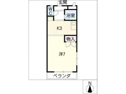 シャトレ旭(1K/1階)の間取り写真