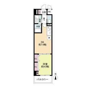パークフラッツ新大阪(1DK/2階)の間取り写真