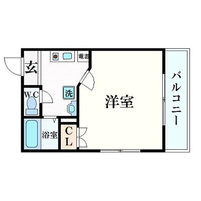 地下鉄谷町線 四天王寺前夕陽ケ丘駅 徒歩7分 7階建 築21年(1K/6階)の間取り写真
