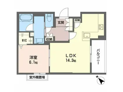 オルキデア クオーレ(1LDK/2階)の間取り写真